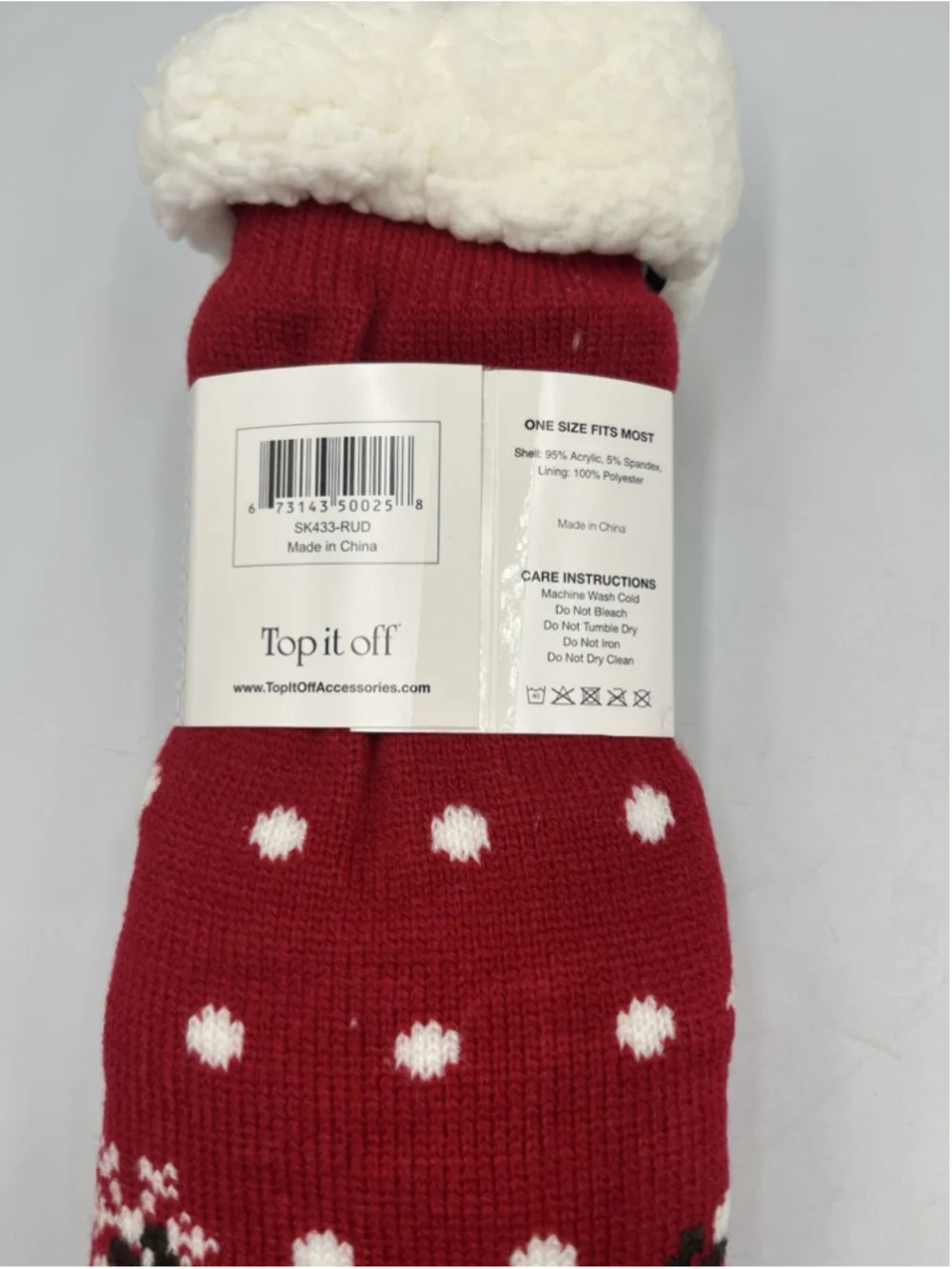 Top It Off Slipper Socks REINDEER Soft COZY WHEN YOUR FEET ARE FREEZZING SEE